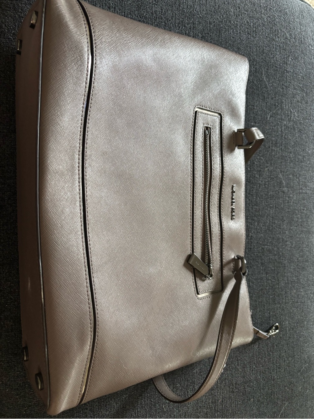 Michael Kors Metallic grey Leather Tote